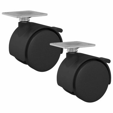 Vidaxl wiel 2 pcs zwart 39,5 x 39,5 x 37,8 mm ijzer en polypropyleen