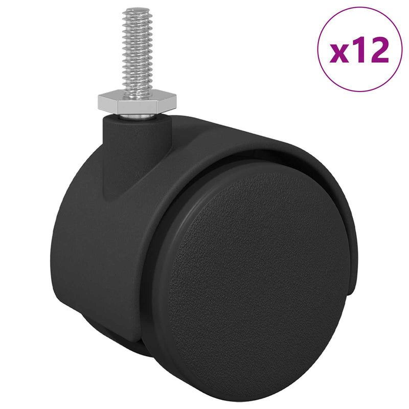 Load image into Gallery viewer, Vidaxl wielen 12 pcs zwart 40,1 x 37,8 mm pp en ijzer
