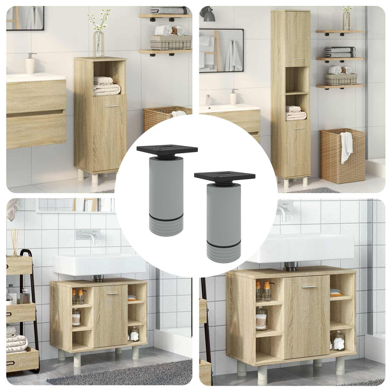 Load image into Gallery viewer, Vidaxl meubelpoten verstelbaar 2 pcs wit 64 x 64 x 100 mm pp
