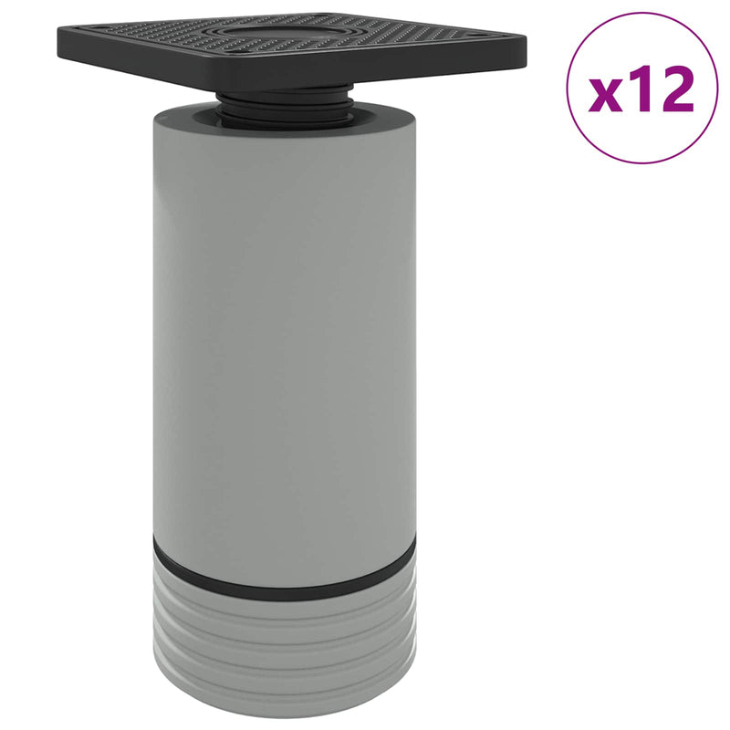 Load image into Gallery viewer, Vidaxl meubelpoten verstelbaar 12 pcs wit 64 x 64 x 100 mm pp
