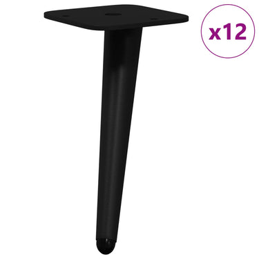 Vidaxl staande voeten 12 pcs zwart 56 x 56 x 100 mm ijzer