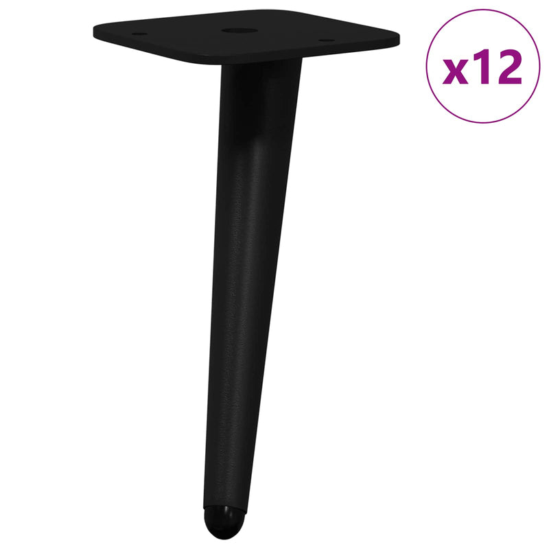 Load image into Gallery viewer, Vidaxl staande voeten 12 pcs zwart 56 x 56 x 100 mm ijzer
