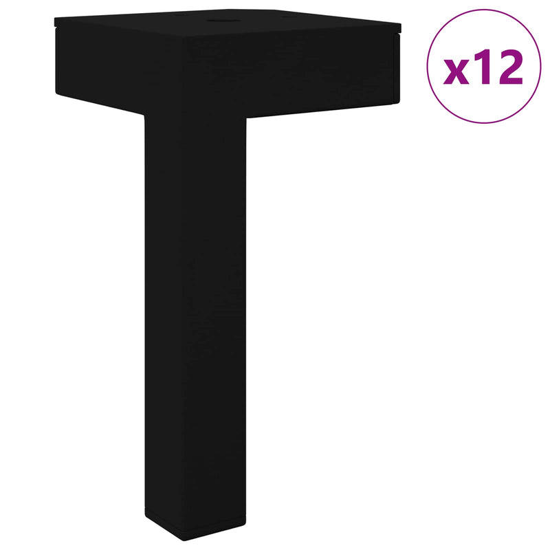 Load image into Gallery viewer, Vidaxl staande poten 12 pcs zwart 57 x 57 x 100 mm ijzer
