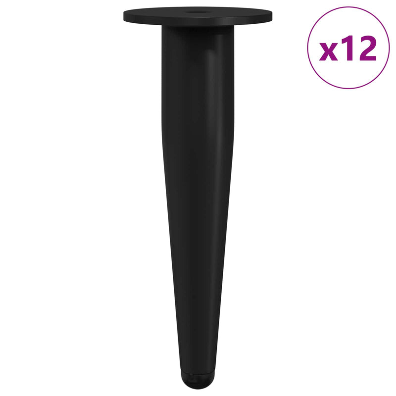 Load image into Gallery viewer, Vidaxl meubelpoten 12 pcs zwart ø 40 x 98 mm ijzer
