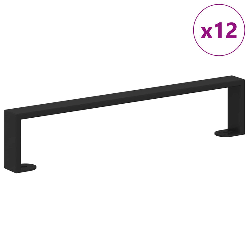 Load image into Gallery viewer, Vidaxl meubelpoten 12 pcs zwart 481 x 40,5 x 100 mm ijzer
