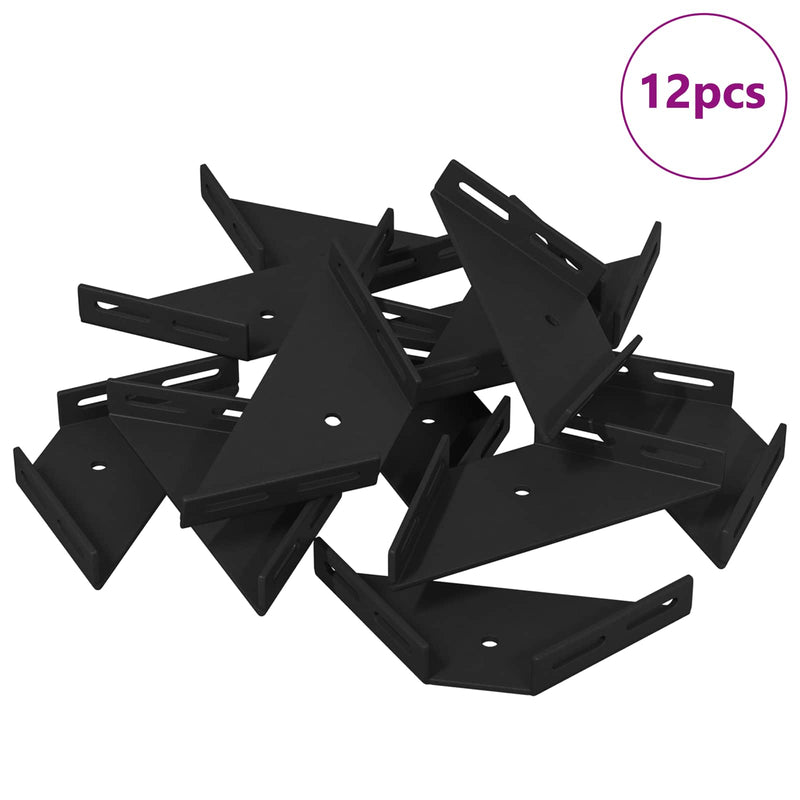 Load image into Gallery viewer, Vidaxl hoekbeugel 12 pcs zwart 138,5 x 50,5 x 16 mm ijzer
