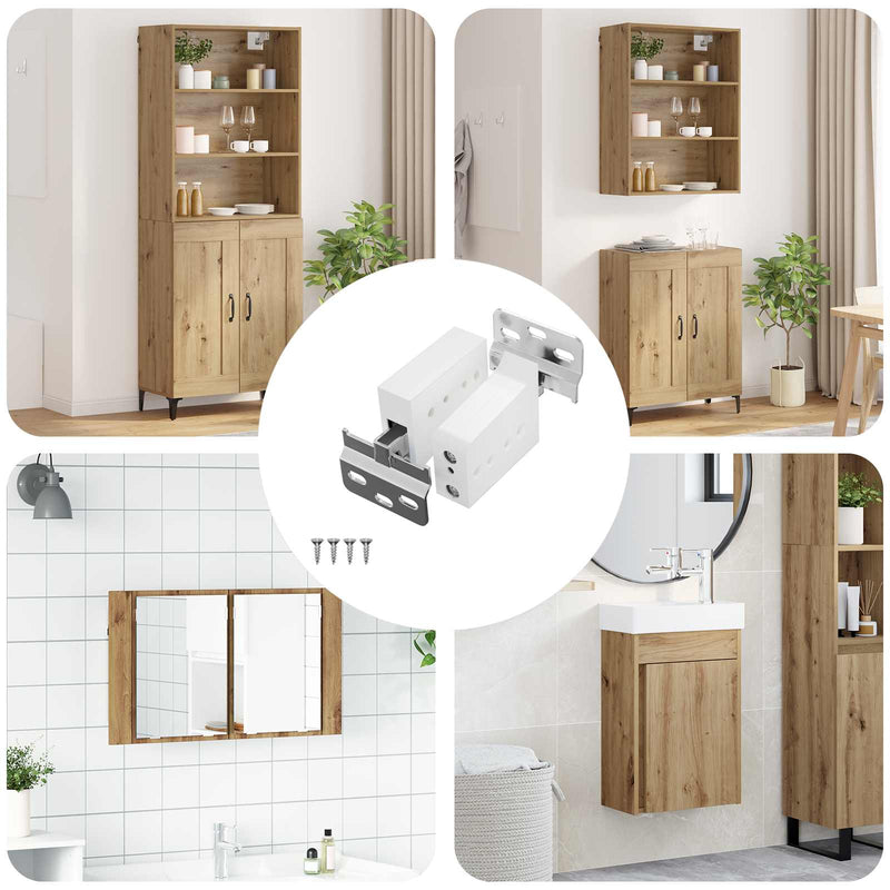Load image into Gallery viewer, Vidaxl kast hangbeugel 261 pcs wit 70 x 48 x 19 mm ijzer en plastic
