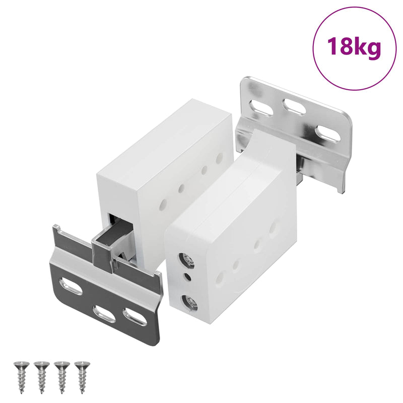 Load image into Gallery viewer, Vidaxl kast hangbeugel 261 pcs wit 70 x 48 x 19 mm ijzer en plastic
