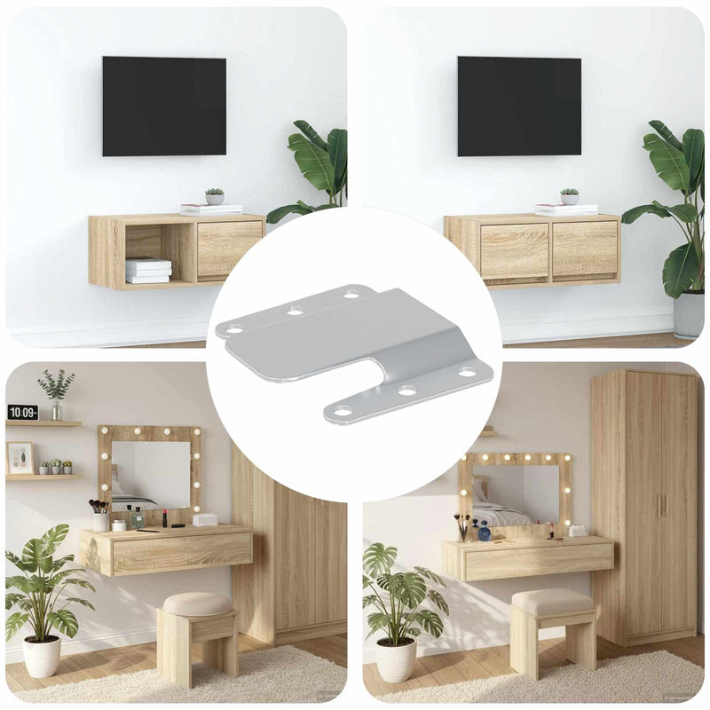 Load image into Gallery viewer, Vidaxl flush mount beugel 419 pcs zilver 75 x 66 x 1,4 mm staal
