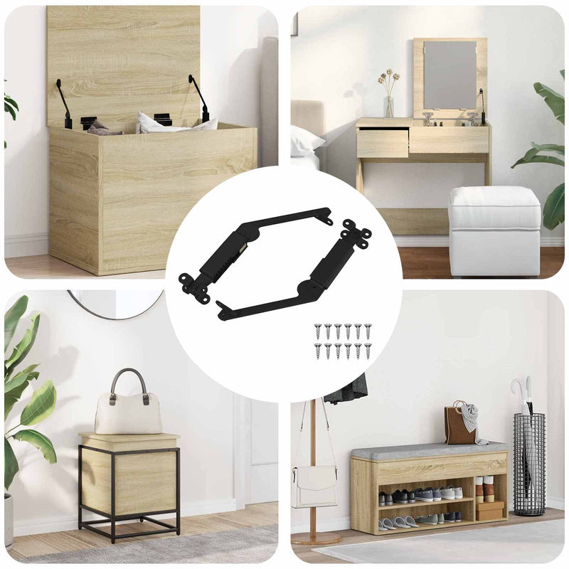 Load image into Gallery viewer, Vidaxl deksel ondersteunend scharnier 2 pcs zwart 192 x 32 x 50 mm
