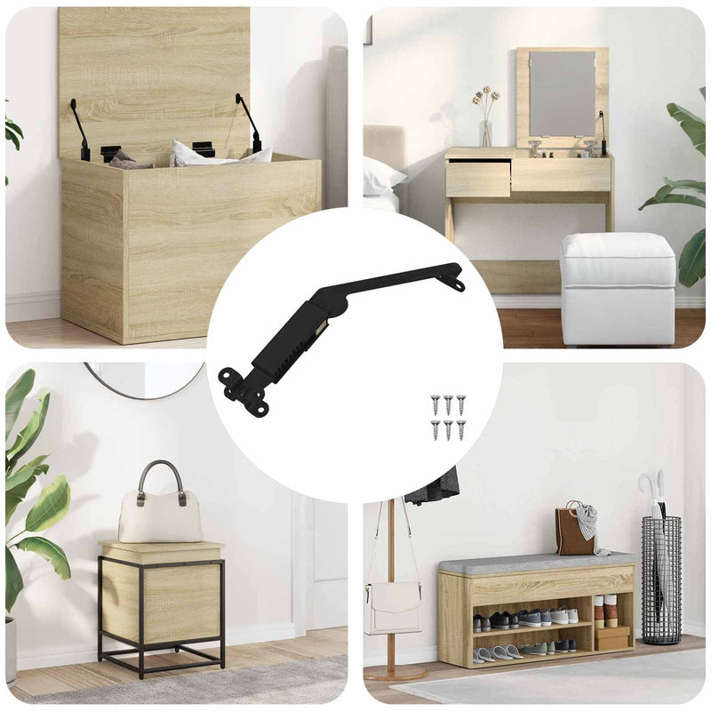 Load image into Gallery viewer, Vidaxl deksel ondersteunend scharnier 12 pcs zwart 192 x 32 x 50 mm
