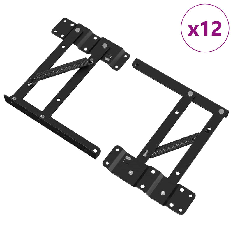 Load image into Gallery viewer, Vidaxl bed liftmechanisme 12 pcs zwart 340 x 95 x 40 mm ijzer
