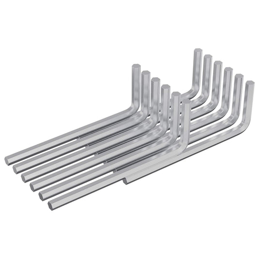 Vidaxl zeskantsleutel 12 pcs zilver 32 x 86 mm staal