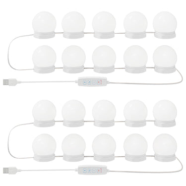 Vidaxl spiegel lichten 2 pcs wit 4.5 x 4.5 x 4.8 cm kunststof