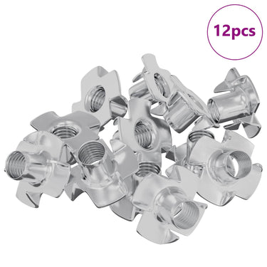 Vidaxl gestanste t-moer 12 pcs zilver m6 mm staal