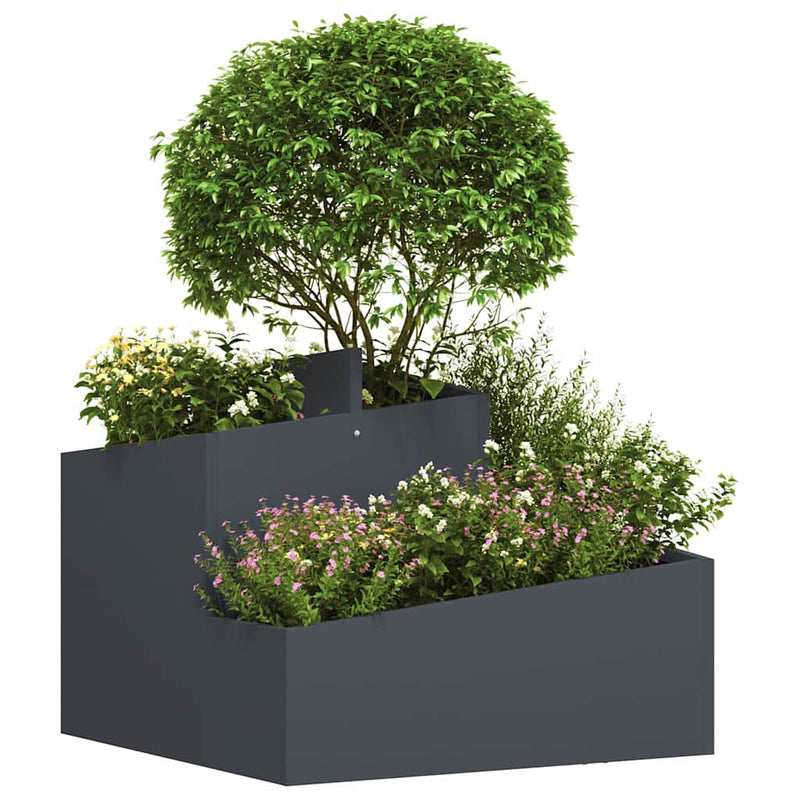 Load image into Gallery viewer, Vidaxl tuin bloempot antraciet 60 x 60 x 50 cm koudgewalst staal
