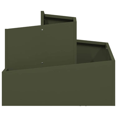 Vidaxl tuin bloempot olijf groen 60 x 60 x 50 cm koudgewalst staal