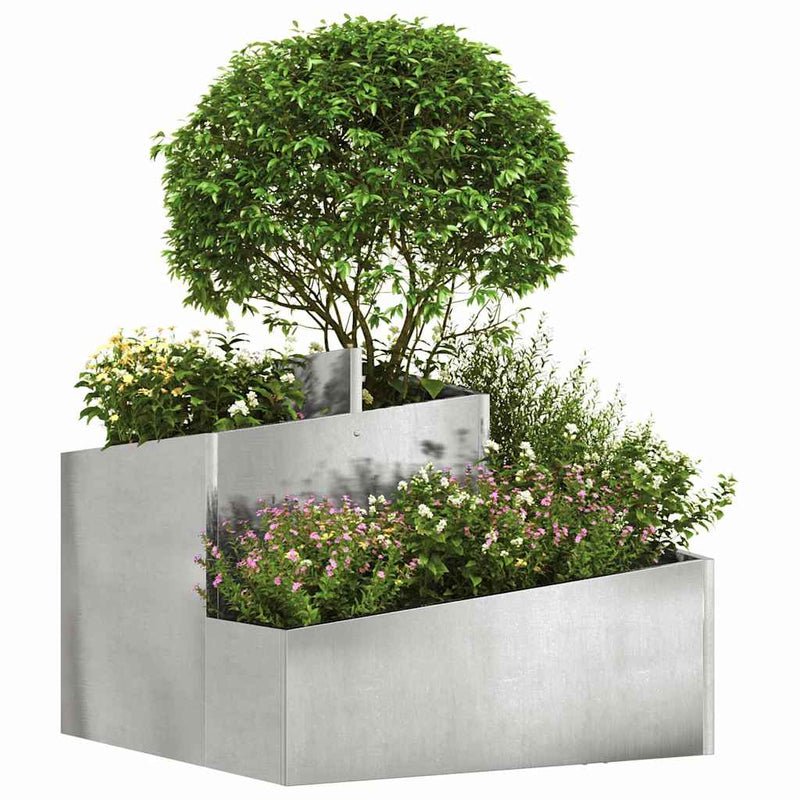 Load image into Gallery viewer, Vidaxl tuin bloempot zilver 60 x 60 x 50 cm roestvrij staal
