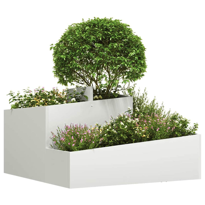 Load image into Gallery viewer, Vidaxl tuin bloempot wit 80 x 80 x 50 cm koudgewalst staal

