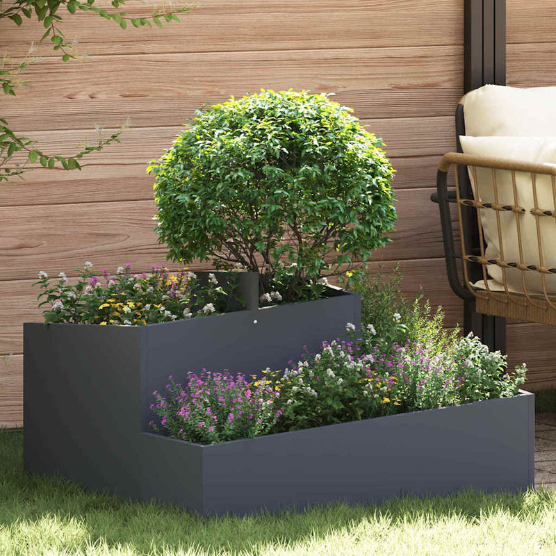 Load image into Gallery viewer, Vidaxl tuin bloempot antraciet 80 x 80 x 50 cm koudgewalst staal
