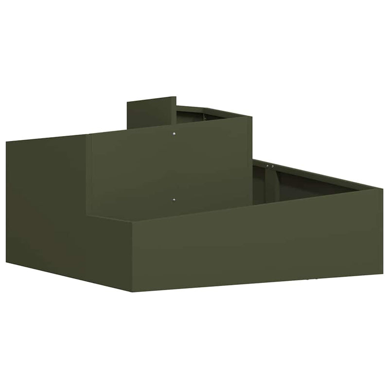 Load image into Gallery viewer, Vidaxl tuin bloempot olijf groen 80 x 80 x 50 cm koudgewalst staal
