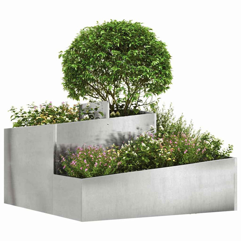 Load image into Gallery viewer, Vidaxl tuin bloempot zilver 80 x 80 x 50 cm roestvrij staal
