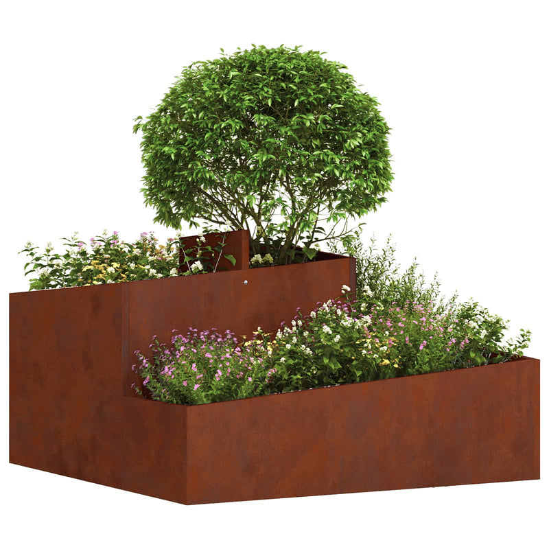 Load image into Gallery viewer, Vidaxl tuin bloempot bruin 80 x 80 x 50 cm cortenstaal
