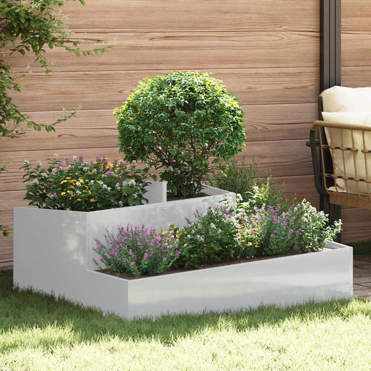 Vidaxl tuin bloempot zilver 100 x 100 x 50 cm gegalvaniseerd staal