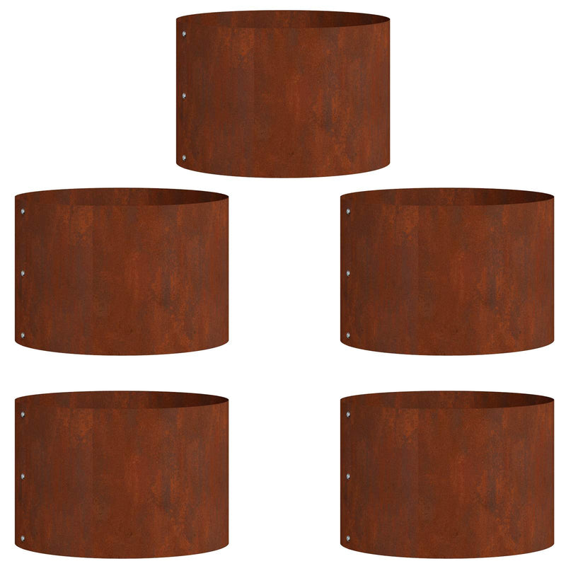 Load image into Gallery viewer, Vidaxl plantenring 5 pcs bruin 30 x 30 x 20 cm cortenstaal
