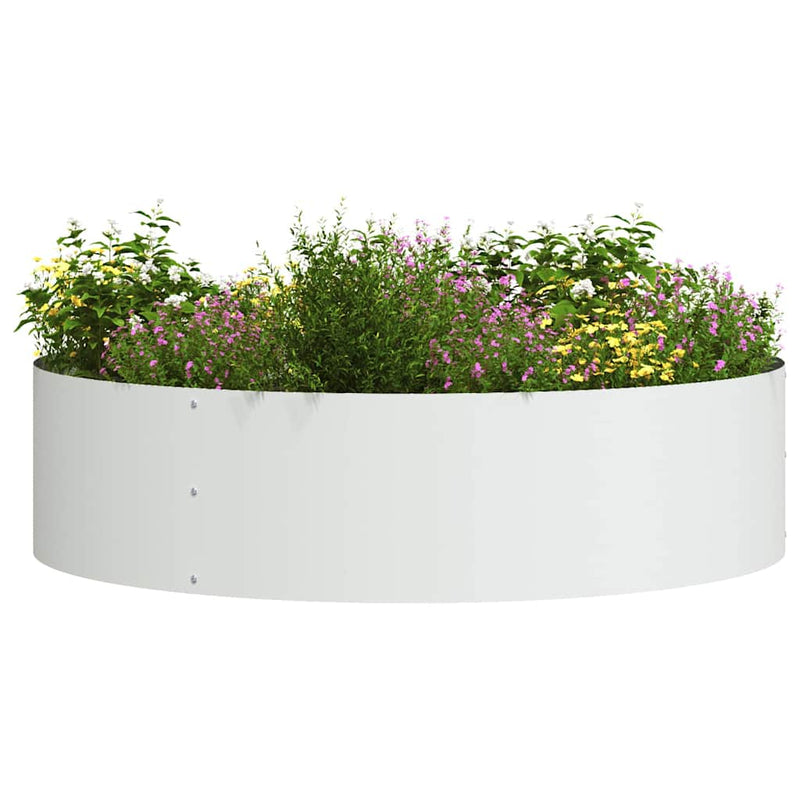 Load image into Gallery viewer, Vidaxl plantenring wit 80 x 80 x 20 cm koudgewalst staal
