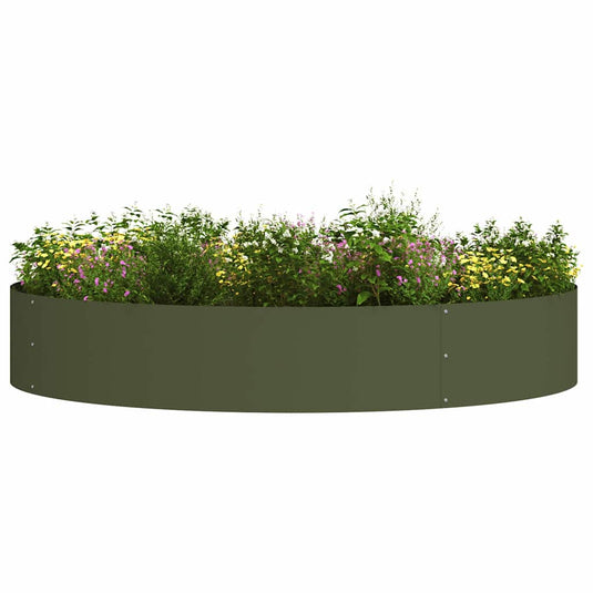 Vidaxl plantenring olijf groen 120 x 120 x 20 cm koudgewalst staal