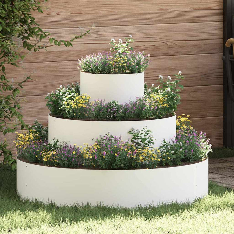Load image into Gallery viewer, Vidaxl tuin bloempot wit 90 x 90 x 20 cm koudgewalst staal
