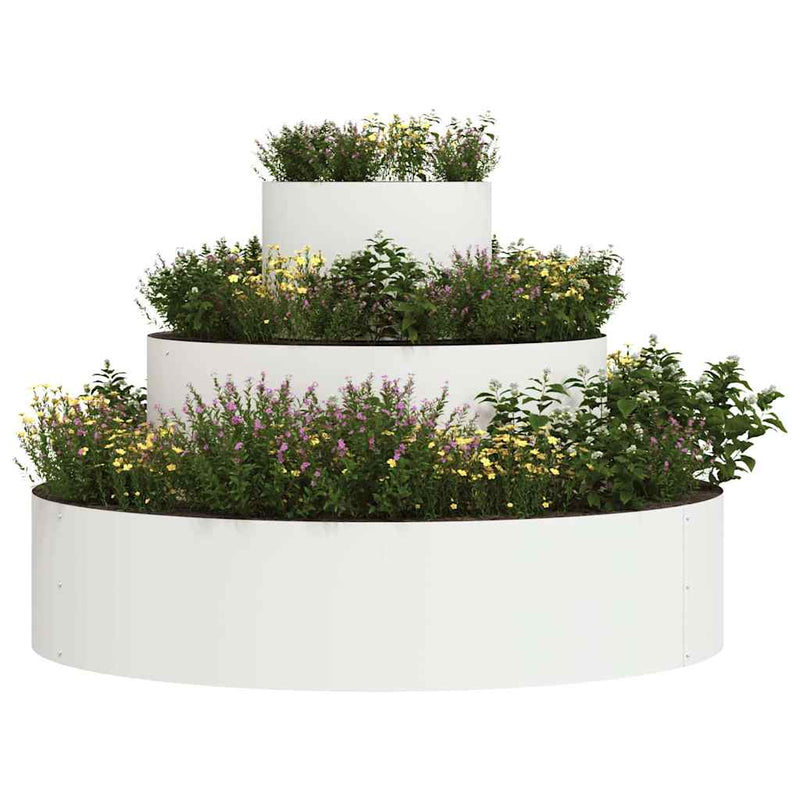 Load image into Gallery viewer, Vidaxl tuin bloempot wit 90 x 90 x 20 cm koudgewalst staal
