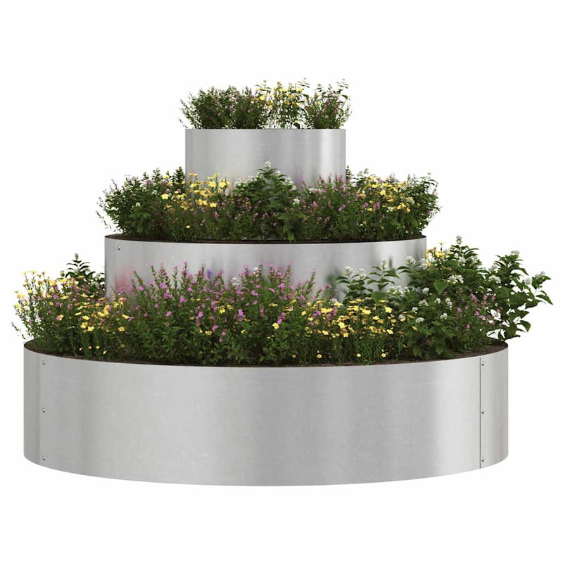 Load image into Gallery viewer, Vidaxl tuin bloempot zilver 90 x 90 x 20 cm roestvrij staal
