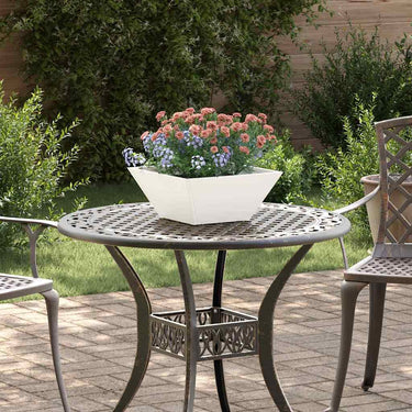 Vidaxl tuin bloempot wit 35 x 35 x 15 cm koudgewalst staal