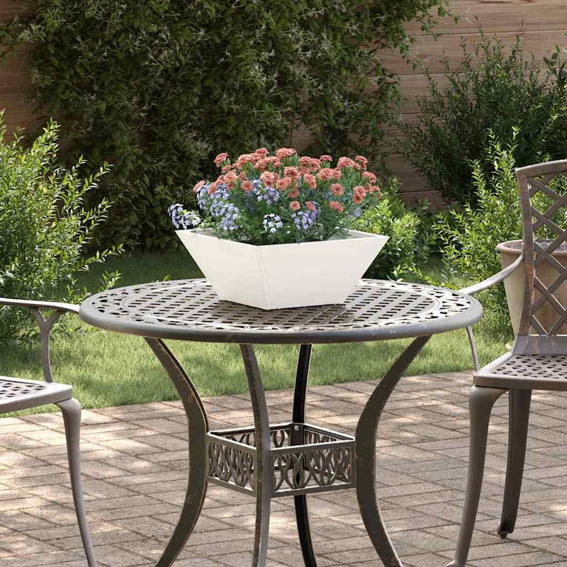 Load image into Gallery viewer, Vidaxl tuin bloempot 5 pcs wit 35 x 35 x 15 cm koudgewalst staal
