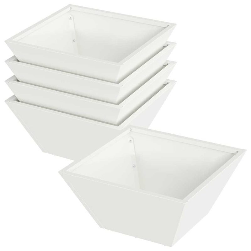 Load image into Gallery viewer, Vidaxl tuin bloempot 5 pcs wit 35 x 35 x 15 cm koudgewalst staal
