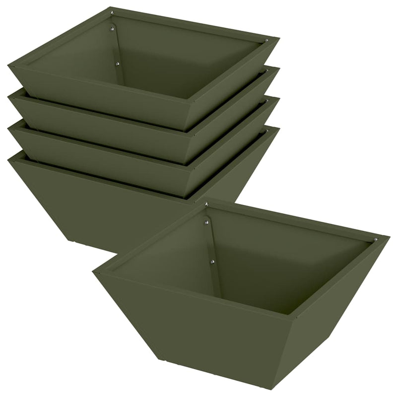 Load image into Gallery viewer, Vidaxl tuin bloempot 5 pcs olijf groen 35 x 35 x 15 cm

