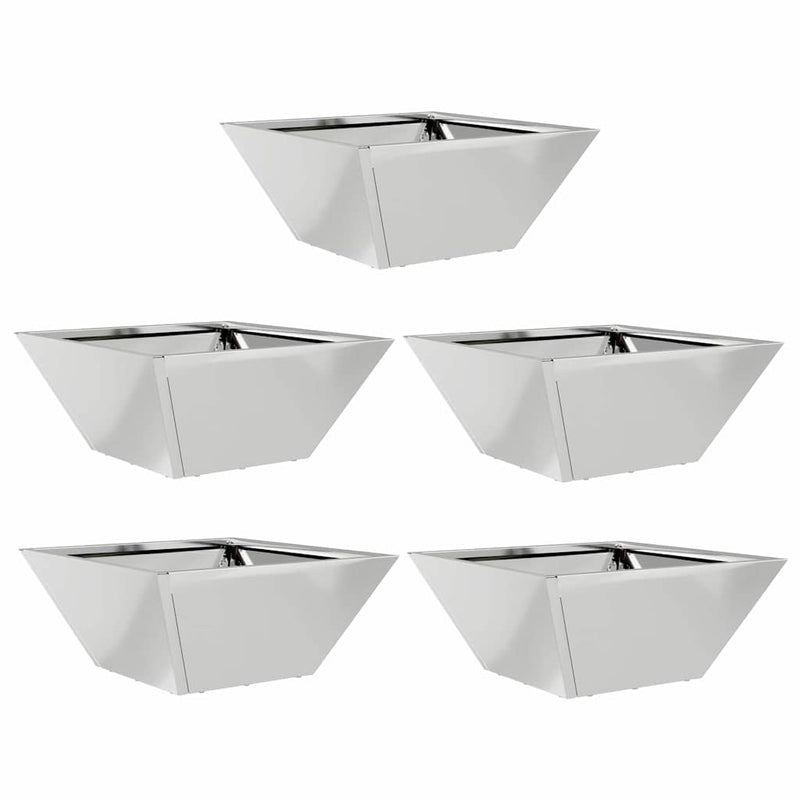 Load image into Gallery viewer, Vidaxl tuin bloempot 5 pcs zilver 35 x 35 x 15 cm gegalvaniseerd staal
