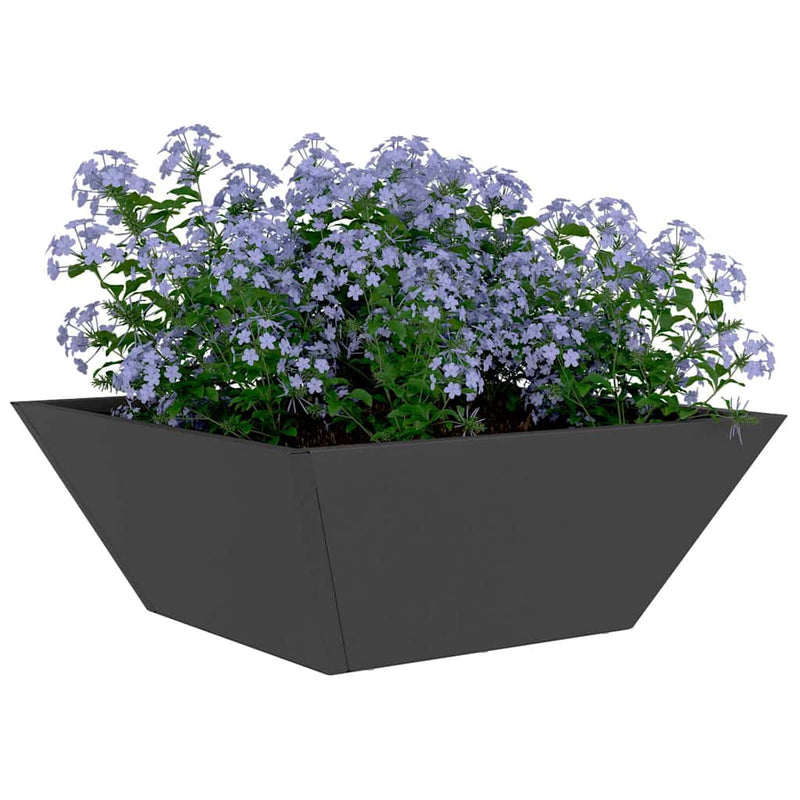 Load image into Gallery viewer, Vidaxl tuin bloempot zwart 40 x 40 x 15 cm koudgewalst staal
