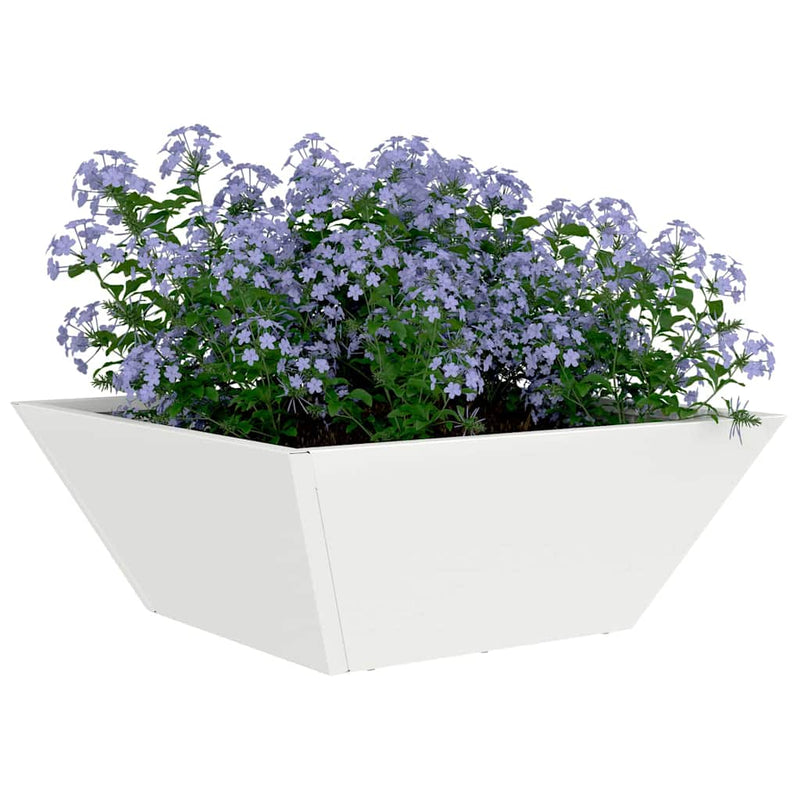Load image into Gallery viewer, Vidaxl tuin bloempot wit 40 x 40 x 15 cm koudgewalst staal
