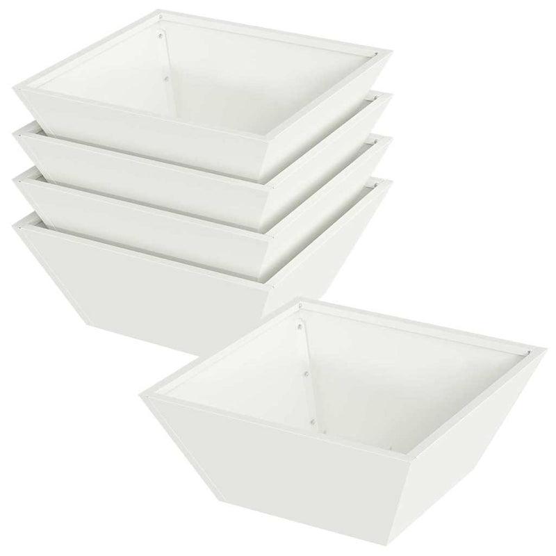 Load image into Gallery viewer, Vidaxl tuin bloempot 5 pcs wit 40 x 40 x 15 cm koudgewalst staal
