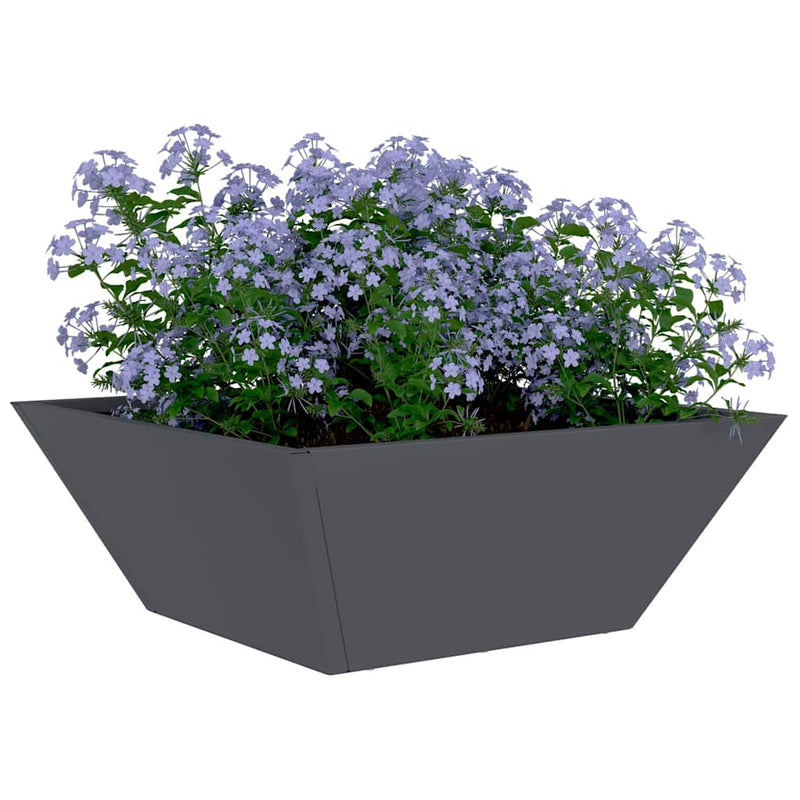 Load image into Gallery viewer, Vidaxl tuin bloempot 5 pcs antraciet 40 x 40 x 15 cm koudgewalst staal
