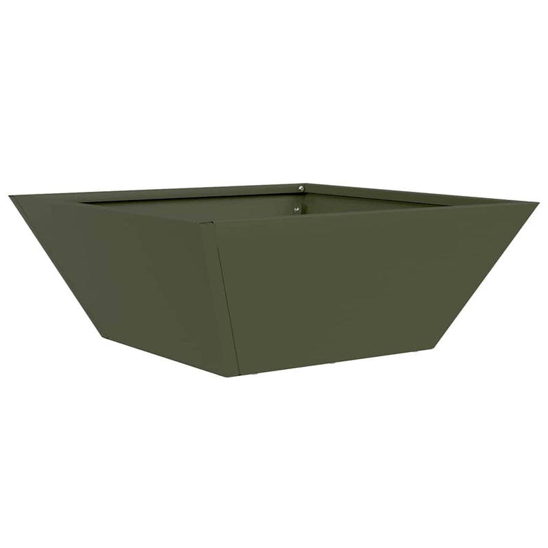 Load image into Gallery viewer, Vidaxl tuin bloempot olijf groen 40 x 40 x 15 cm koudgewalst staal
