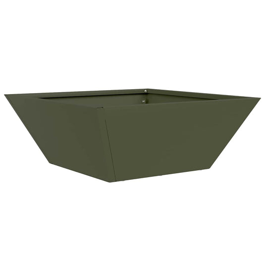 Vidaxl tuin bloempot olijf groen 40 x 40 x 15 cm koudgewalst staal