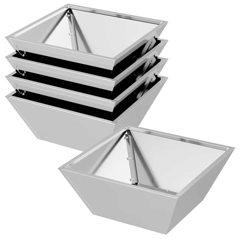 Load image into Gallery viewer, Vidaxl tuin bloempot 5 pcs zilver 40 x 40 x 15 cm gegalvaniseerd staal
