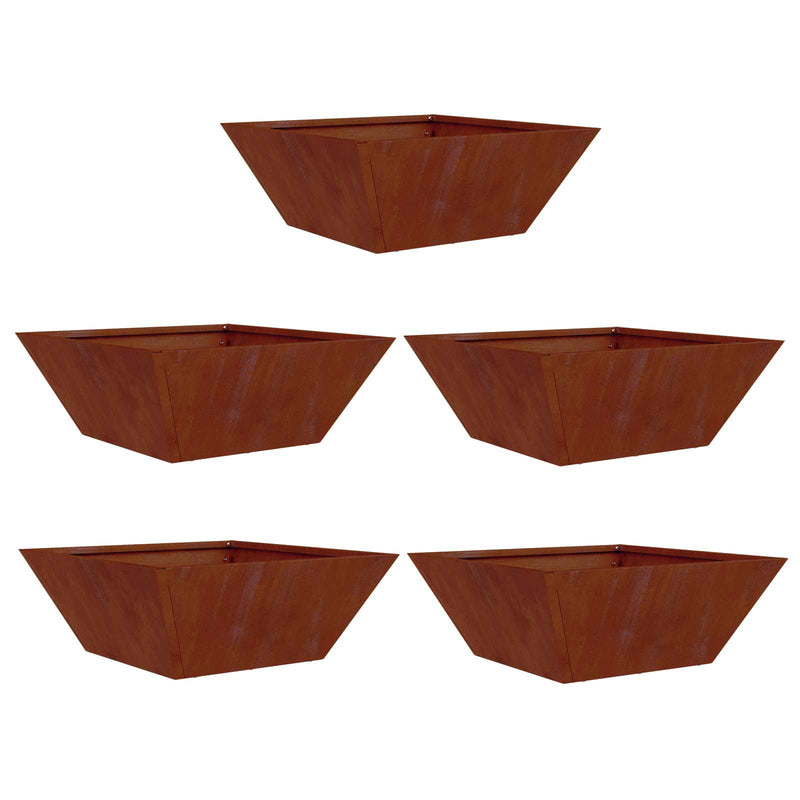 Load image into Gallery viewer, Vidaxl tuin bloempot 5 pcs roestig 40 x 40 x 15 cm cortenstaal
