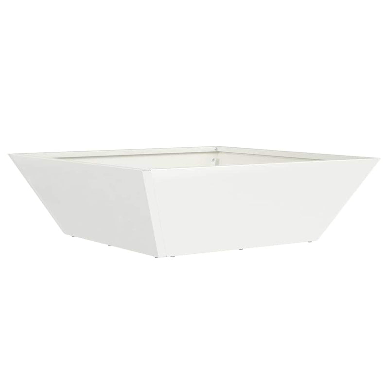 Load image into Gallery viewer, Vidaxl tuin bloempot wit 50 x 50 x 15 cm koudgewalst staal
