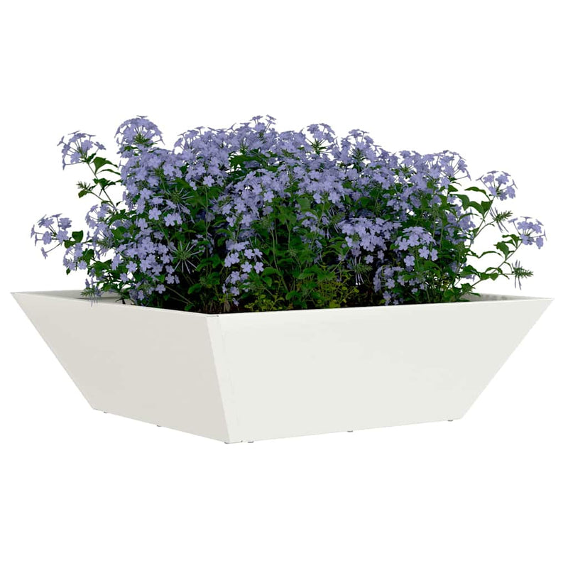 Load image into Gallery viewer, Vidaxl tuin bloempot wit 50 x 50 x 15 cm koudgewalst staal
