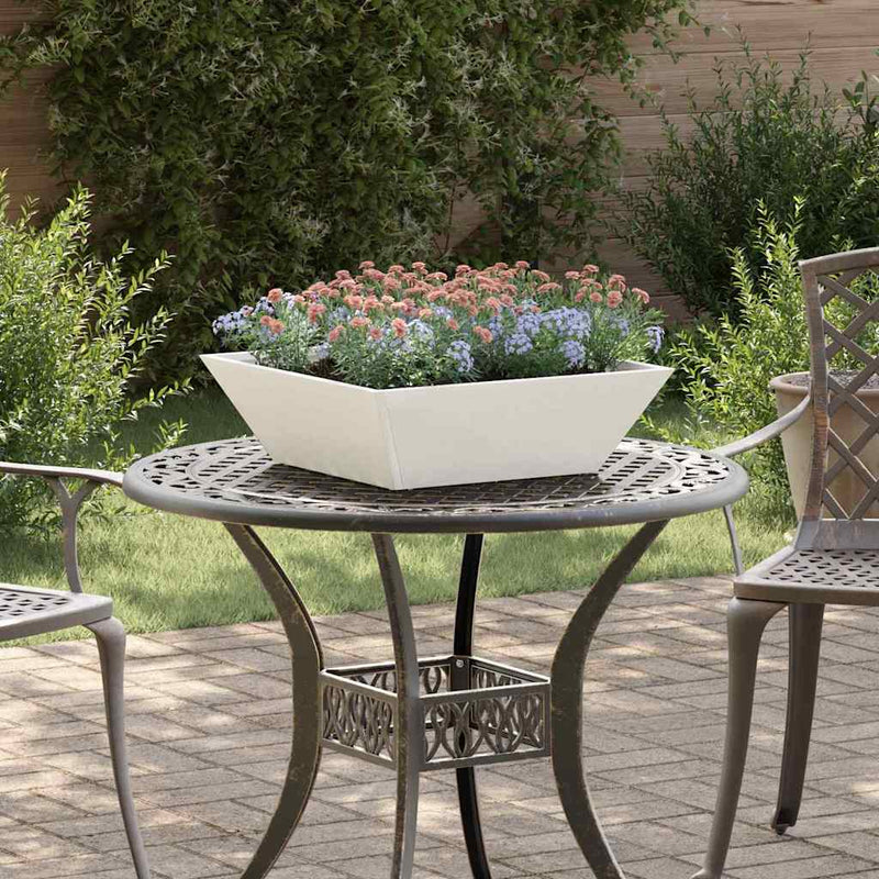 Load image into Gallery viewer, Vidaxl tuin bloempot 5 pcs wit 50 x 50 x 15 cm koudgewalst staal
